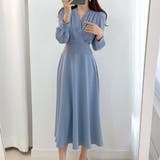 グレー | 1枚でスタイルアップ見えする、フェミニンなロングAライン ドレス フレア | maison de LATIR