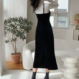 重ね着で楽しむ、ほどよいセクシーなベロアキャミロングワンピース オフィス | maison de LATIR | 詳細画像6 