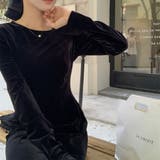 大人の上品さ引き立つベロアロングワンピース オフィス オフィスカジュアル | maison de LATIR | 詳細画像7 