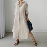 ベージュ | サラッと心地よいロングシャツワンピース ワンピース 長袖 | maison de LATIR