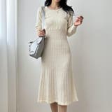 エクリュ | 程よいフィット感で心地よいニットロングワンピース ロングワンピース | maison de LATIR