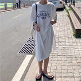 大人カジュアルで春から着こなせるロゴワンピース 膝丈 プリントTシャツ | maison de LATIR | 詳細画像3 