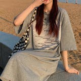 大人かわいいビッグハート半袖Tシャツワンピース 半袖 クルーネック | maison de LATIR | 詳細画像4