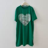 大人かわいいビッグハート半袖Tシャツワンピース 半袖 クルーネック | maison de LATIR | 詳細画像11