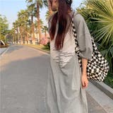 グレー | 大人かわいいビッグハート半袖Tシャツワンピース 半袖 クルーネック | maison de LATIR