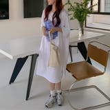 ホワイト | 大人かわいいビッグハート半袖Tシャツワンピース 半袖 クルーネック | maison de LATIR