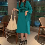 グリーン | 夏 夏先から着こなせる大人カジュアル半袖ワンピース Tシャツ | maison de LATIR