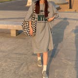 グレー | 夏 夏先から着こなせる大人カジュアル半袖ワンピース Tシャツ | maison de LATIR