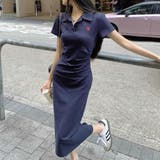 ネイビー | デイリーにちょうどいい軽やかワンピース ポロシャツ ワンピース | maison de LATIR