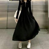 ハーフジップで首元アレンジ可能な長袖ワンピース クルーネック Vネック | maison de LATIR | 詳細画像6