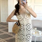 夏を爽やかに彩るクロシェ編みロングワンピース ノースリーブ 袖なし | maison de LATIR | 詳細画像5