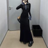 華やかに彩る大人可愛いバイカラー異素材切替ニットワンピース ワンピース オフィス | maison de LATIR | 詳細画像10 