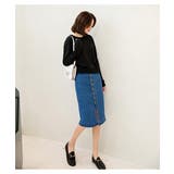 ウォッシュブルー | タイトスカート 膝下 ひざ丈 | maison de LATIR