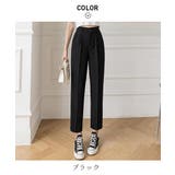 ブラック | ベーシックに使えるタックテーパードパンツ センタープレス ロングパンツ | maison de LATIR