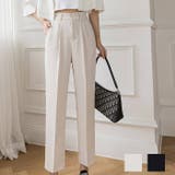 ベーシックに使えるタックテーパードパンツ センタープレス ロングパンツ | maison de LATIR | 詳細画像1