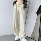寒い時期でもオシャレに着こなせる裏起毛ウエストゴムストレートパンツ カジュアル | maison de LATIR | 詳細画像2