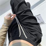 ブラック | 寒い時期でもオシャレに着こなせる裏起毛ウエストゴムストレートパンツ カジュアル | maison de LATIR
