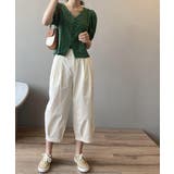 八分丈がポイントのバナナパンツ クロップドパンツ ハイウエスト | maison de LATIR | 詳細画像7