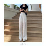 涼し気な素材が夏 夏らしい縦ストライプシースルーロングパンツ カジュアル | maison de LATIR | 詳細画像17
