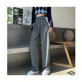スタイルアップが魅力的なタック入りハイウエストパンツ ストレートパンツ | maison de LATIR | 詳細画像2