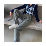 スタイルアップが魅力的なタック入りハイウエストパンツ ストレートパンツ | maison de LATIR | 詳細画像4