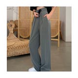 スタイルアップが魅力的なタック入りハイウエストパンツ ストレートパンツ | maison de LATIR | 詳細画像6