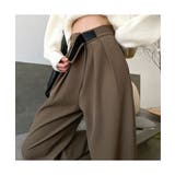 スタイルアップが魅力的なタック入りハイウエストパンツ ストレートパンツ | maison de LATIR | 詳細画像7