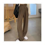 スタイルアップが魅力的なタック入りハイウエストパンツ ストレートパンツ | maison de LATIR | 詳細画像8