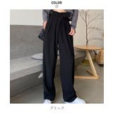 スタイルアップが魅力的なタック入りハイウエストパンツ ストレートパンツ | maison de LATIR | 詳細画像18