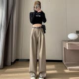 脚長効果が嬉しい美シルエットなハイウエストワイドパンツ 美脚 脚長 | maison de LATIR | 詳細画像6 