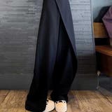 ブラック | おしゃれ上級者になれるハイウエストストレートパンツ ラップパンツ ボトムス | maison de LATIR