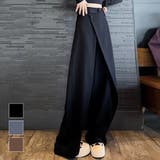 おしゃれ上級者になれるハイウエストストレートパンツ ラップパンツ ボトムス | maison de LATIR | 詳細画像1