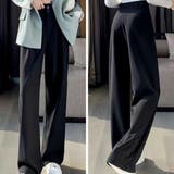 華奢見え効果抜群のハイウエストドレープパンツ ロングパンツ ストレート | maison de LATIR | 詳細画像2