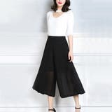 涼しいスリットワイドパンツ ワイドパンツ シフォン | maison de LATIR | 詳細画像4