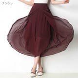 ブラウン | 涼しいスリットワイドパンツ ワイドパンツ シフォン | maison de LATIR