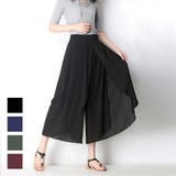 涼しいスリットワイドパンツ ワイドパンツ シフォン | maison de LATIR | 詳細画像1