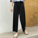 ブラック | 履くだけで涼しい高見えプリーツパンツ プリーツ ウエストゴム | maison de LATIR