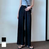 プリーツ仕様のストレートワイドパンツ ワイドパンツ ストレートパンツ | maison de LATIR | 詳細画像1