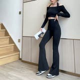 細見え効果バツグンなハイウエストフレアパンツ パンツ フレアパンツ | maison de LATIR | 詳細画像10