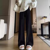 ブラック | ハイウエストニットパンツ ニット パンツ | maison de LATIR