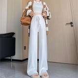 ホワイト | ハイウエストニットパンツ ニット パンツ | maison de LATIR