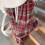 程よい厚みで柔らかく包み込まれるような着心地のチェック柄ワイドパンツ ウェストゴ… | maison de LATIR | 詳細画像8 