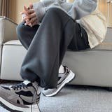 ダークグレー | ふんわりした肌触りが心地いい裏起毛パンツ ロング丈 ボトムス | maison de LATIR