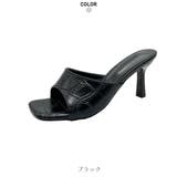 クロコ型押し スクエアトゥ ミュールサンダル韓国ファッション | maison de LATIR | 詳細画像16