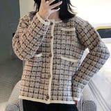 ホワイト | コーデに上品さをプラスする格子縞パターンジャケット 韓国 冬 | maison de LATIR