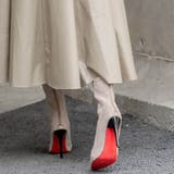 ライトベージュ | 上品シルエット。ピンヒールレッドソール美脚ショートブーツ オフィスカジュアル 大人 | maison de LATIR