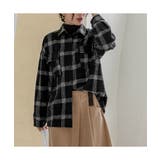 ゆったり裏起毛ビッグシャツジャケット チェック柄ブルゾン 柔らかく肌触りの良い | maison de LATIR | 詳細画像2