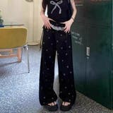 ゆるっと楽ちん、フェミニンなリボン柄パンツ。ルームウェア レディース パジャマ | maison de LATIR | 詳細画像3