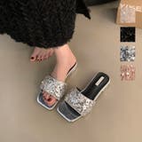 maison de LATIR（メゾン） | 手軽に履ける長時間のお出かけも疲れにくいスパンコールサンダル シャイニー 輝き スパンコール 旬 トレンド おしゃれ ローヒール ヒール3cm お呼ばれ パーティー 安定感 シューズ 靴 サンダル リゾート 旅行 フェミニン カジュアル デイリー