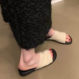 ホワイト | 安定感にリラックスできるミュールサンダル フラットソール ぺったんこサンダル | maison de LATIR